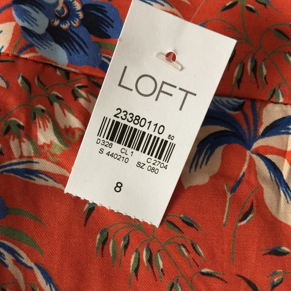 Ann Taylor LOFT Orange Floral Flower Shorts 8 NWT - Picture 4 of 7